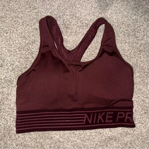Nike Pro Maroon Sports Bra